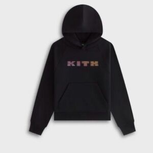 Kith Kids Black Hoodie with Multicolor Logo